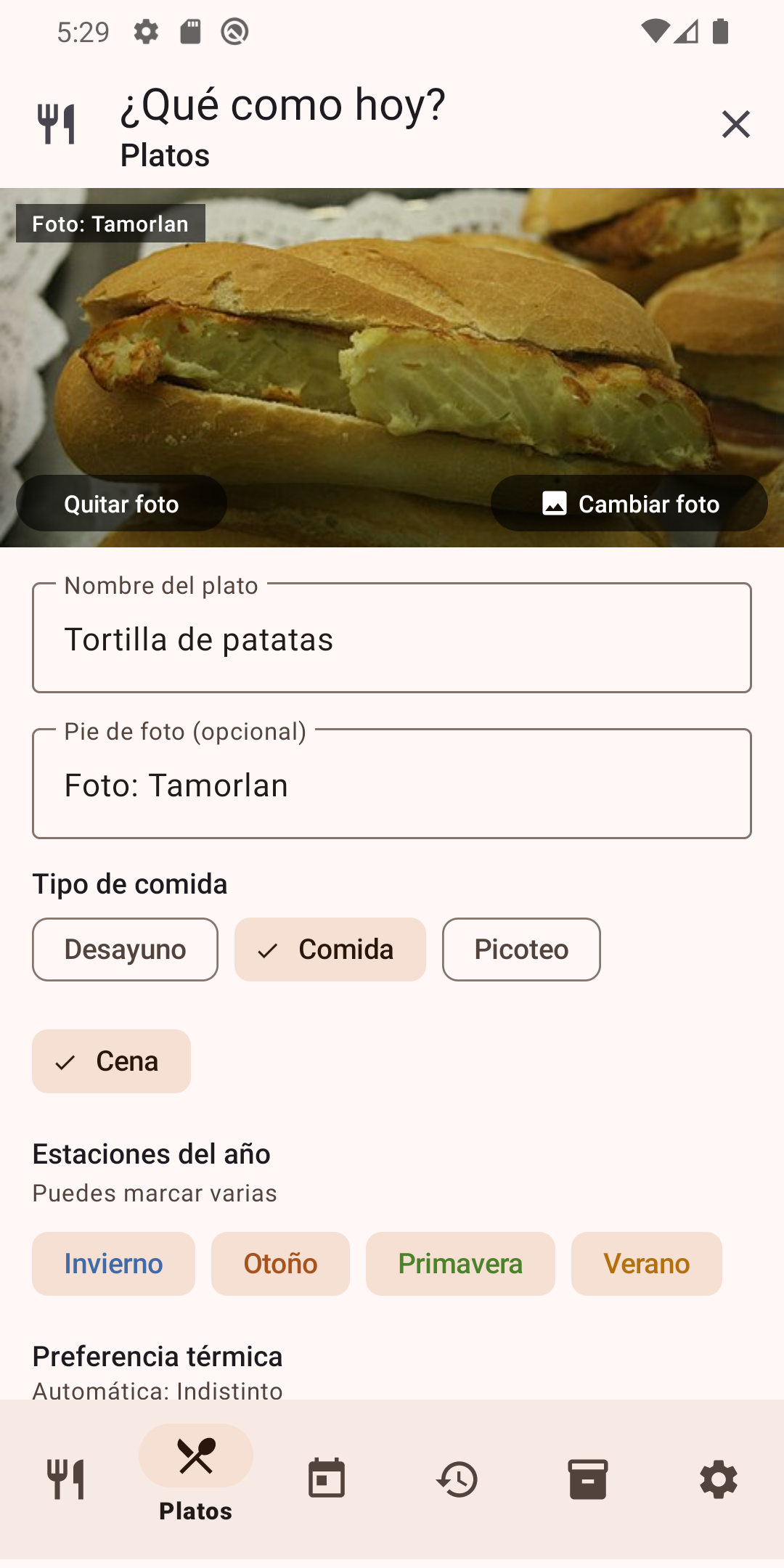 Editor de recetas