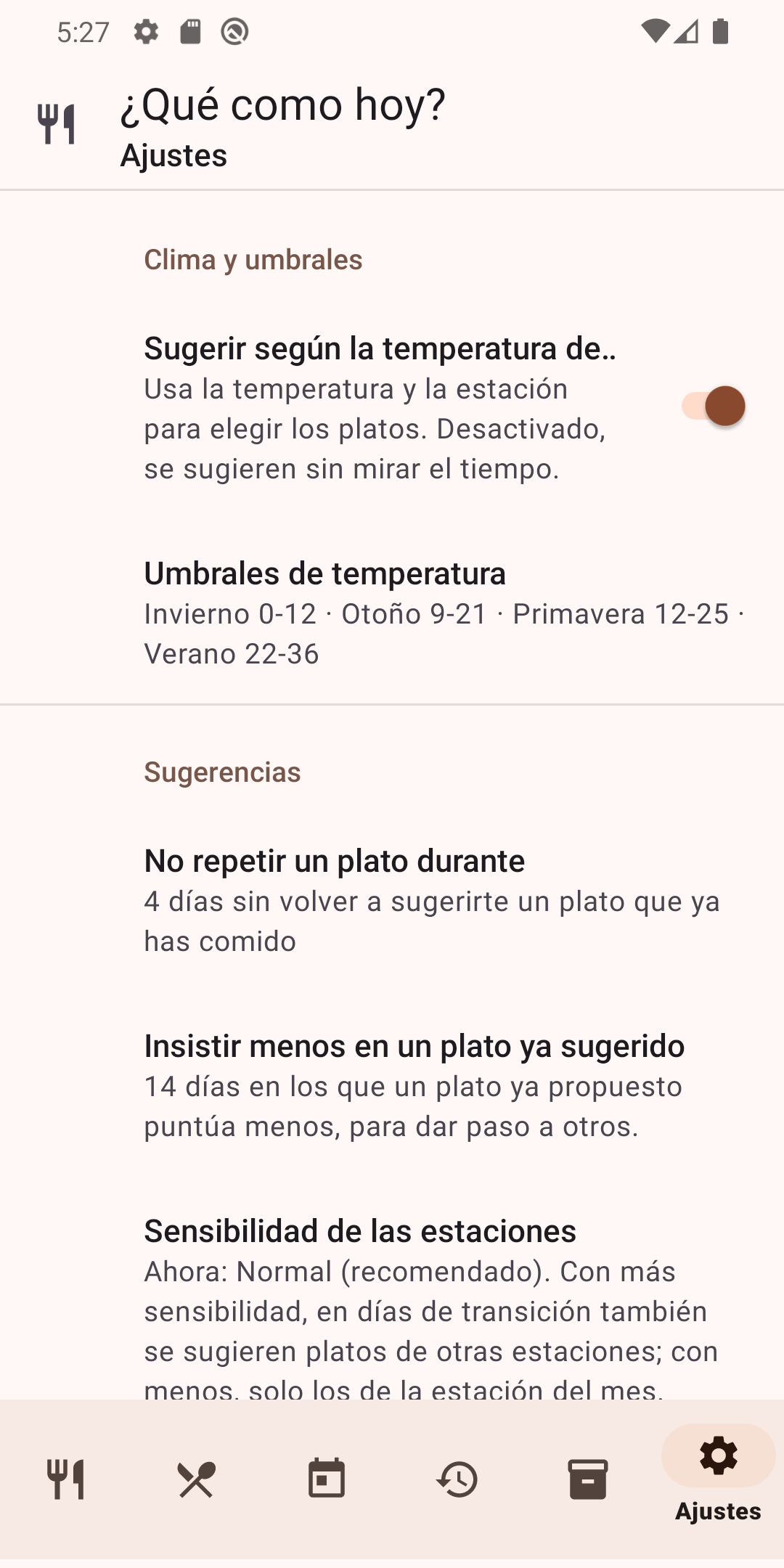 Ajustes